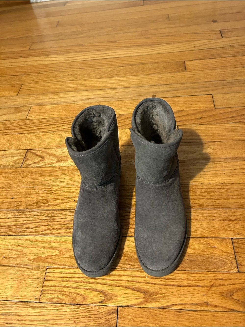 UGG Short Suede Ankle Boots - Gray